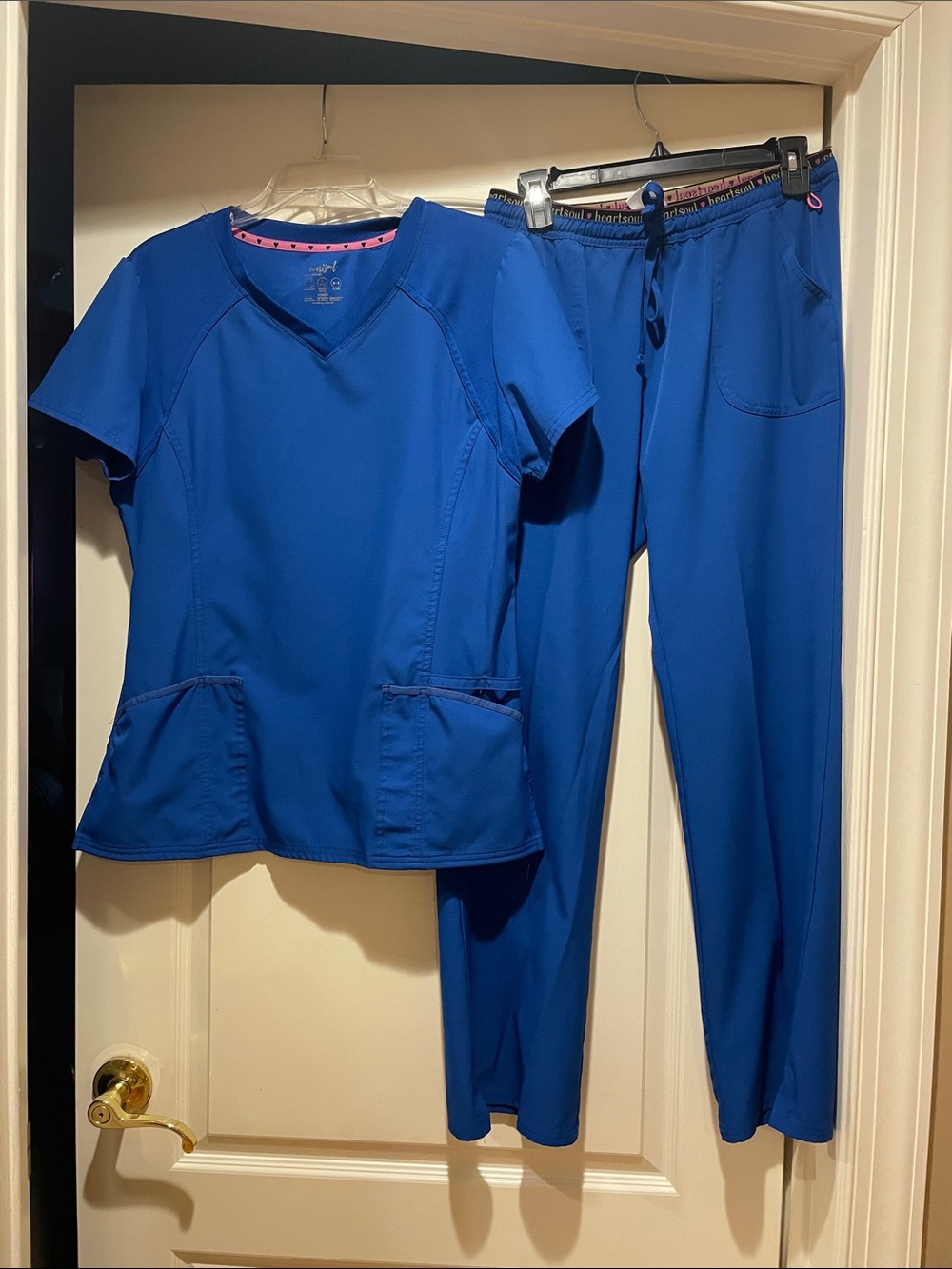 HeartSoul Royal Blue Straight Leg Scrub Set